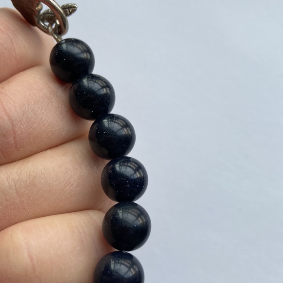 Black with a Tint of Glitter Gemstone Bracelet, Vintage - Picture 3 of 9